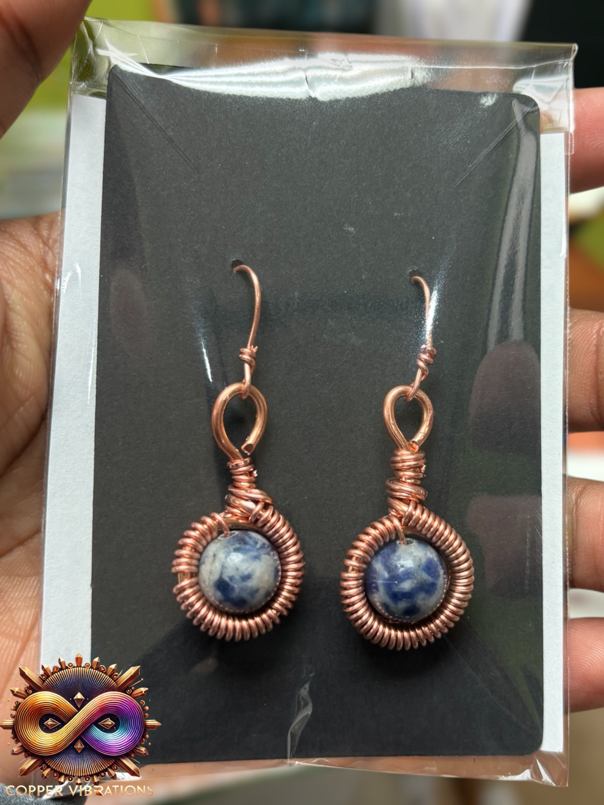 Sodalite CQ Copper Earrings