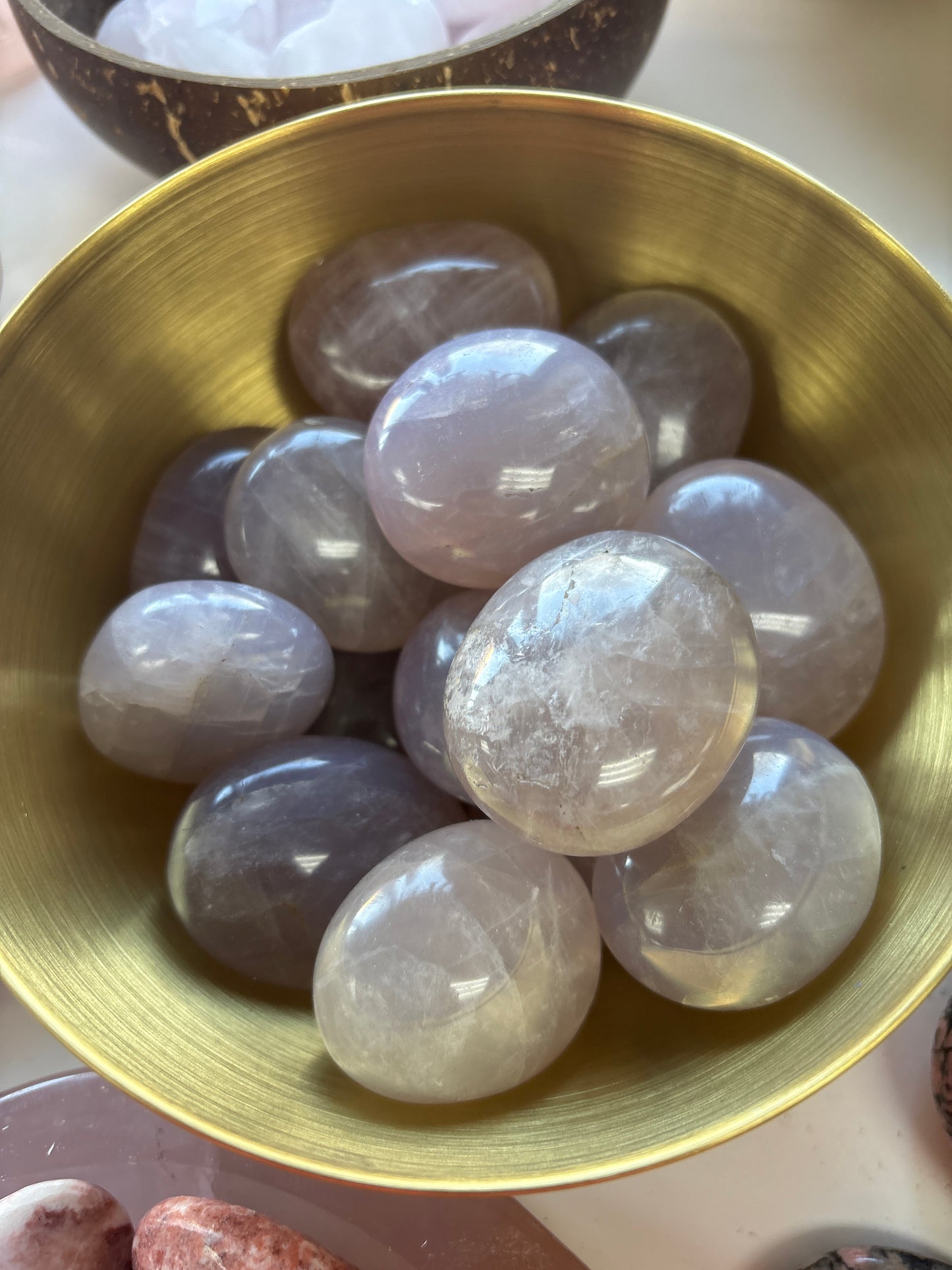 Blue Rose Quartz Palm Stone