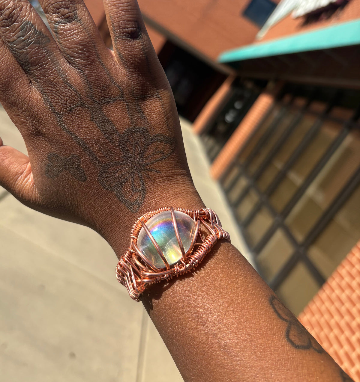 Angel Aura Quartz Creativity Weave Copper Bracelet