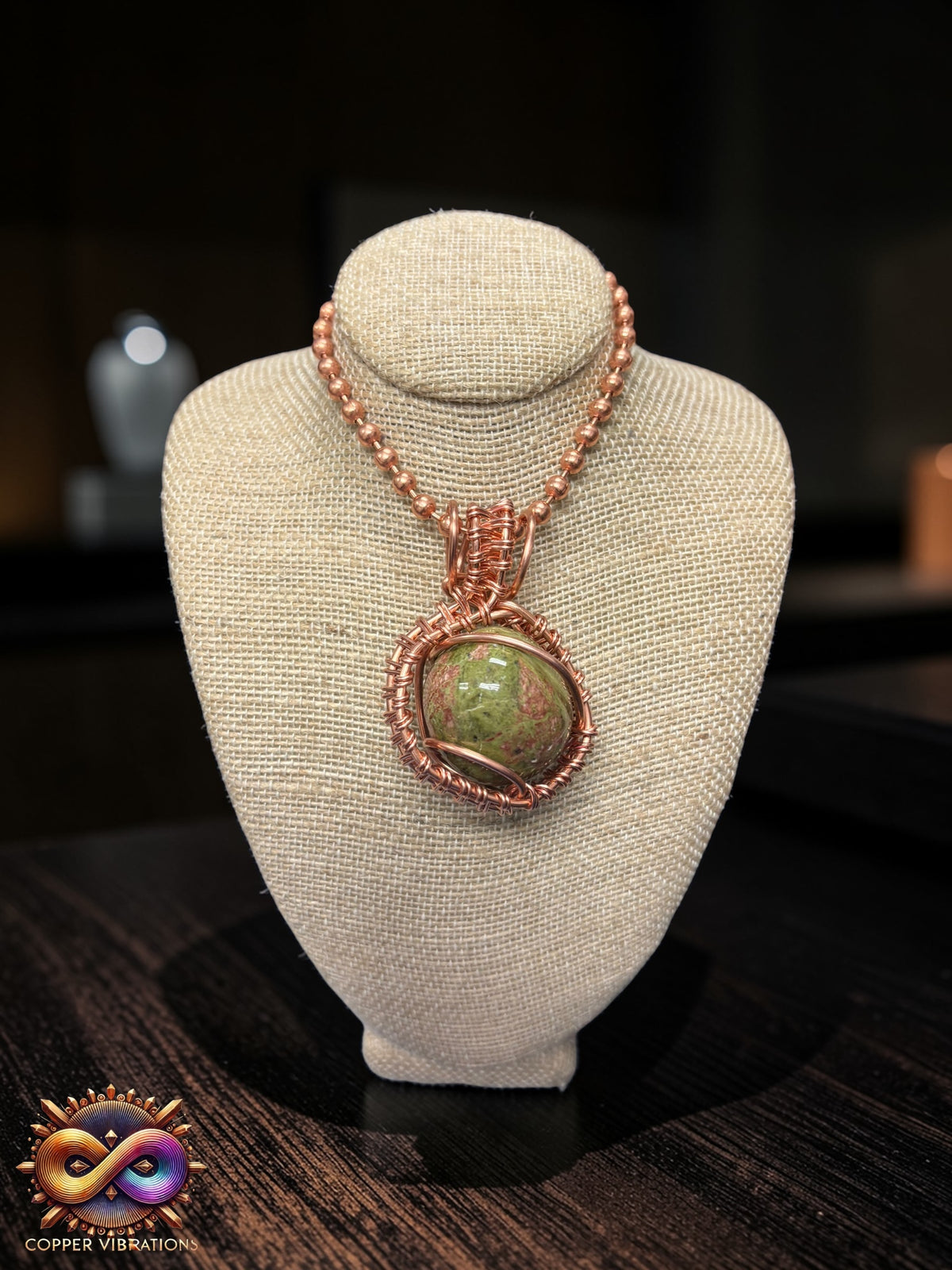 Unakite Creativity Weave 24” Copper Necklace