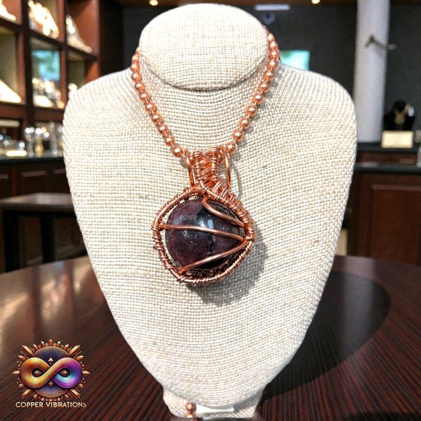 Astrophyllite 24” Copper Necklace