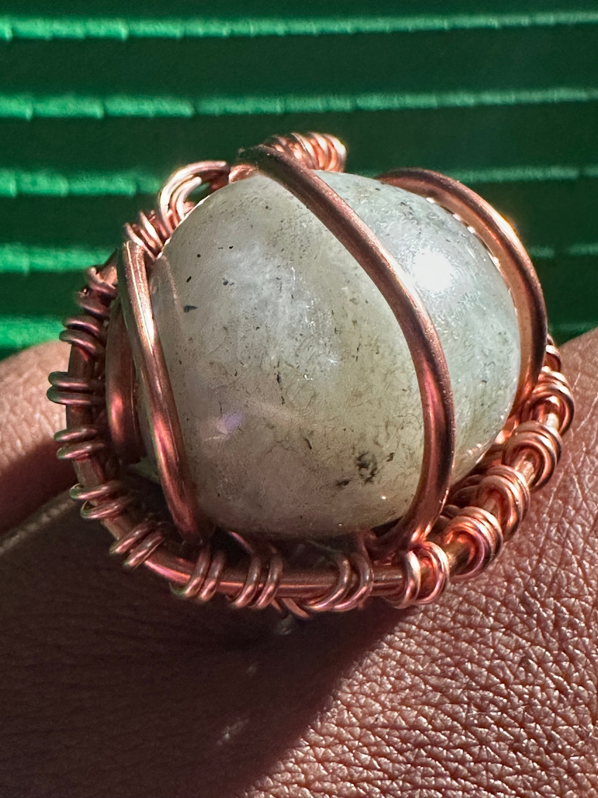 Gemstone Creativity Weave Copper Rings