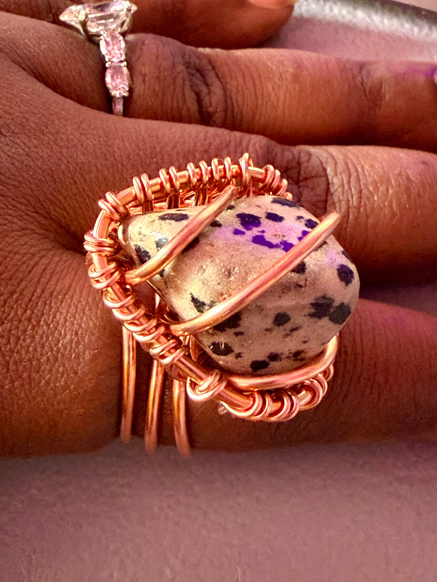 Dalmatian Jasper Ring
