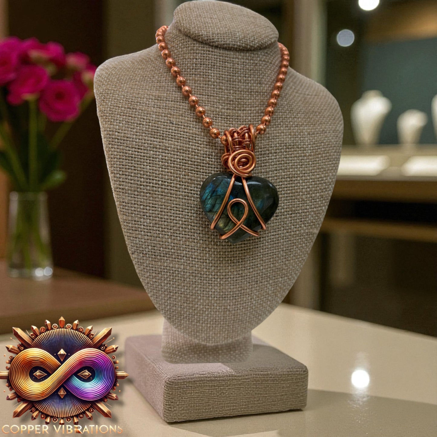 Labradorite Heart Necklace