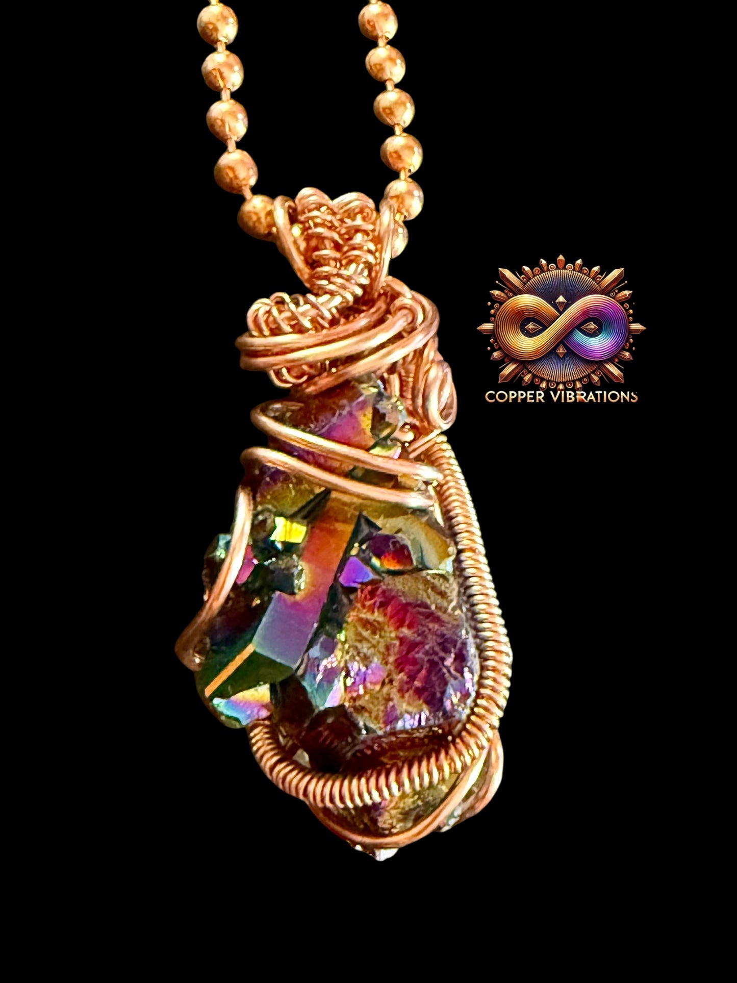 Flame Aura Quartz Necklace