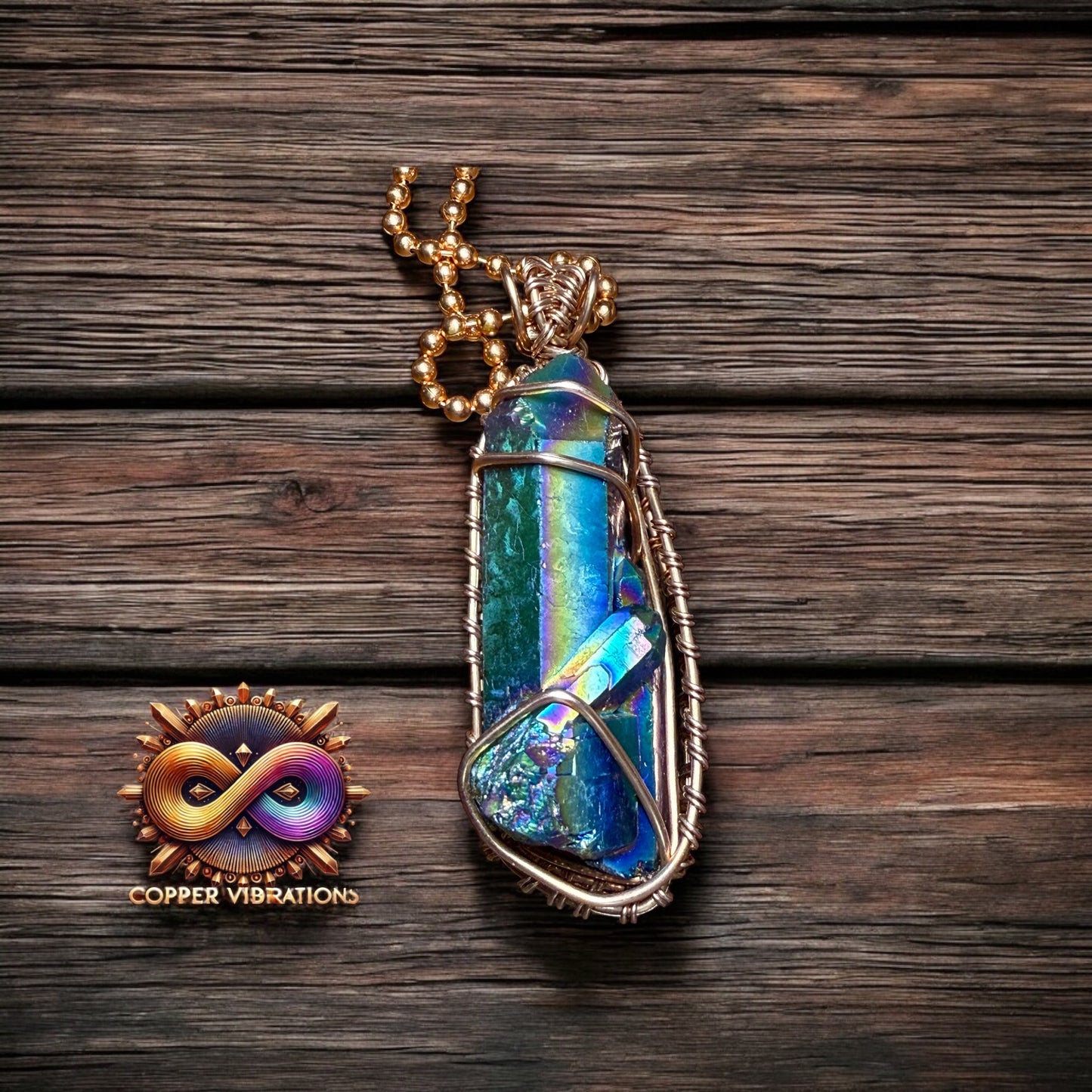 Flame Aura Quartz Necklace
