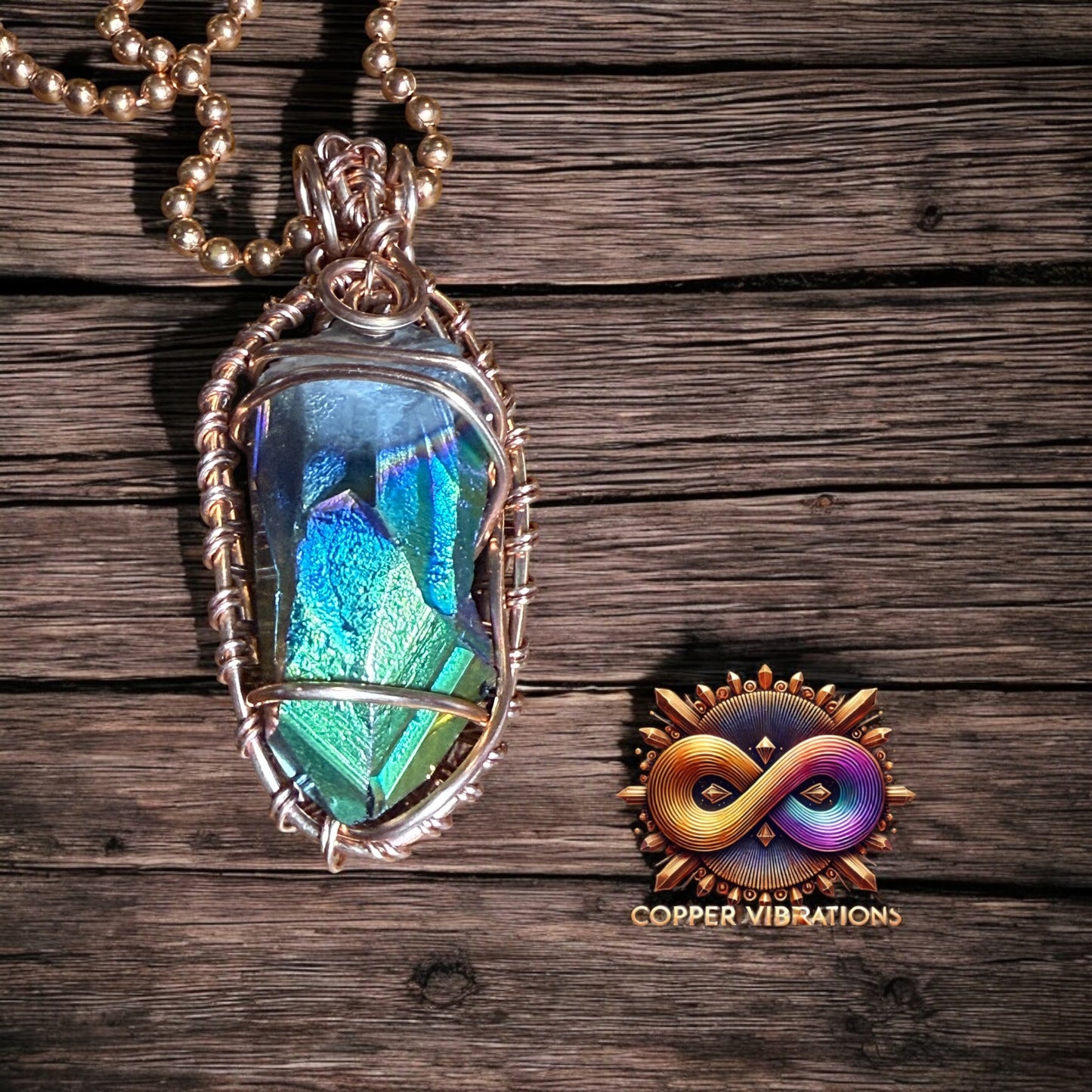 Flame Aura Quartz Necklace