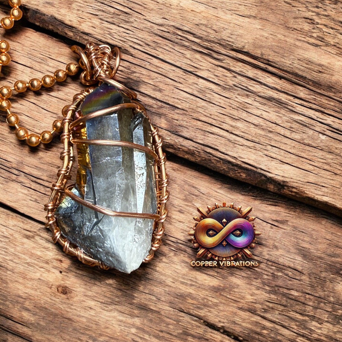 Flame Aura Quartz Necklace