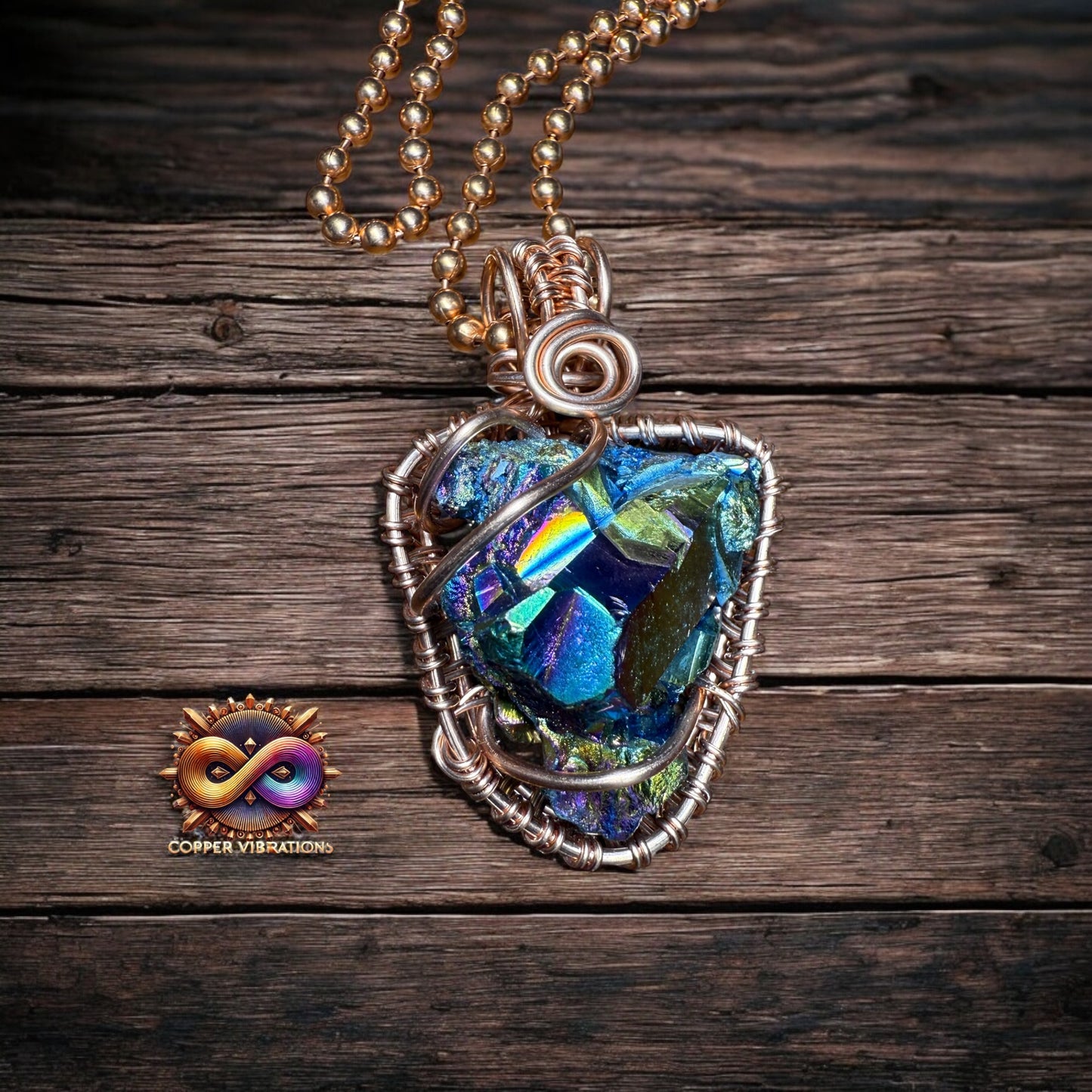 Flame Aura Quartz Necklace