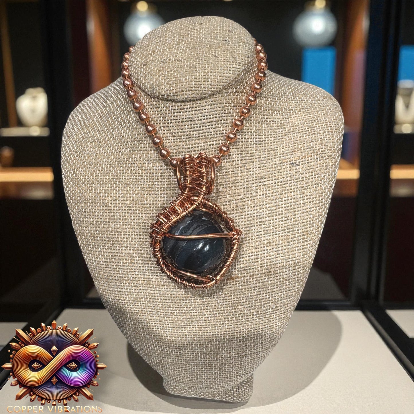 Black Onyx 24” Copper Necklace