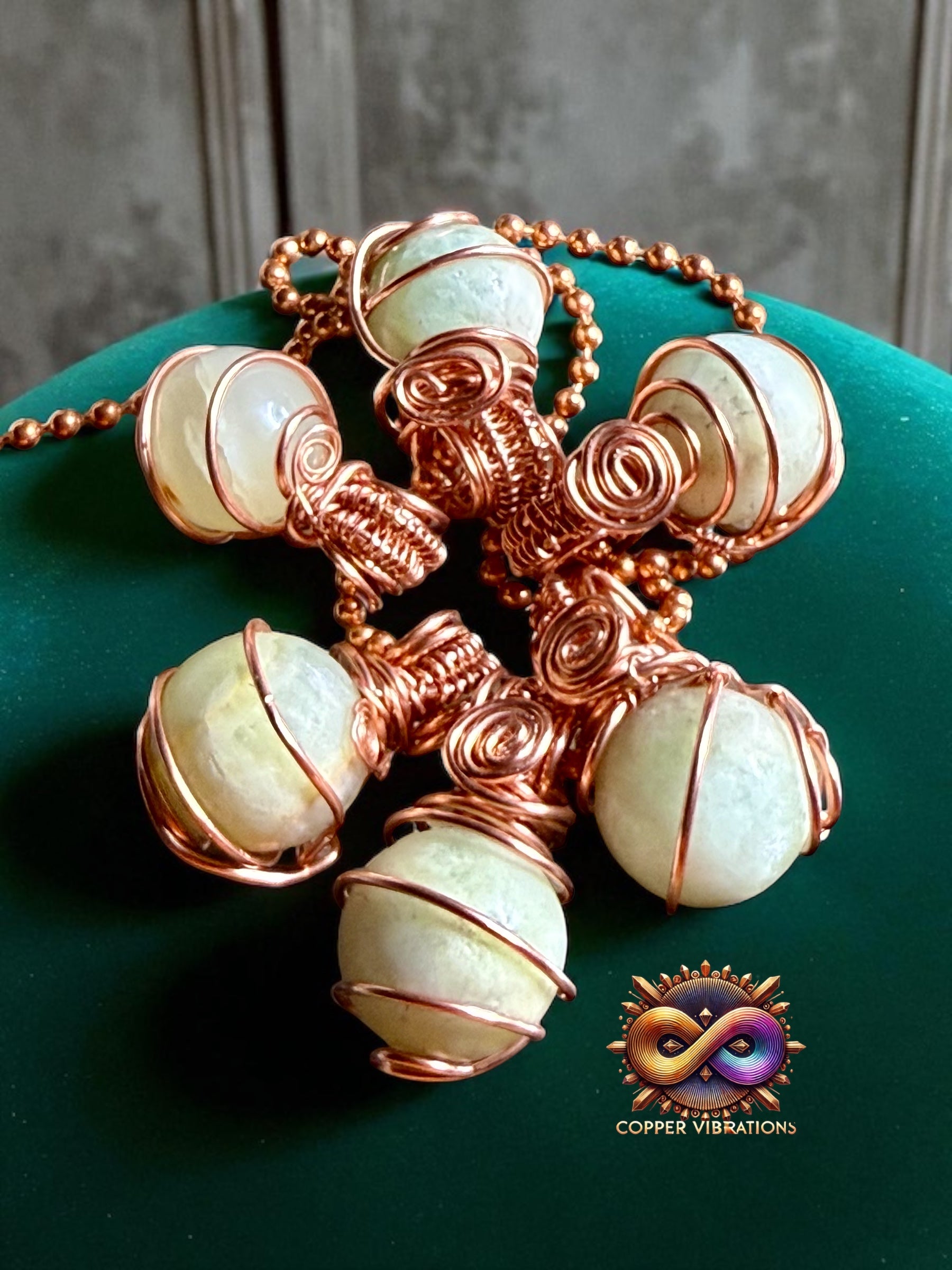 Pistachio Calcite Sphere 24” Necklace