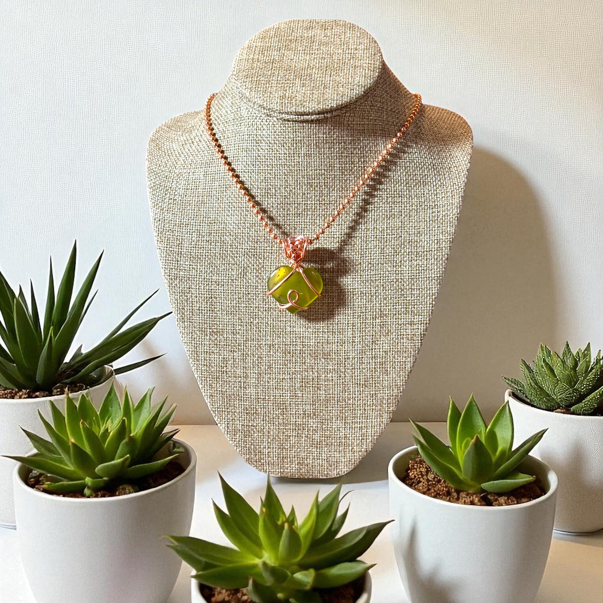 DarkJade Mini Heart 24” Small Copper Necklace