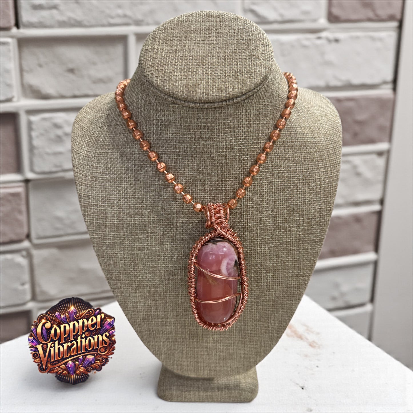 Pink Aragonite Capsule Chunky 24”Chain