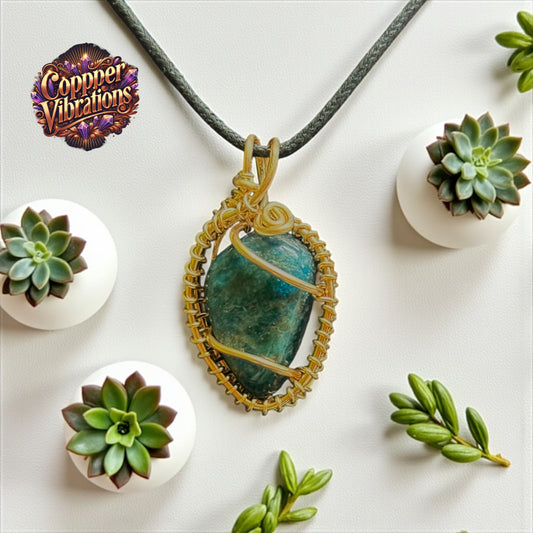 14K Gold-Filled Blue Apatite Pendant