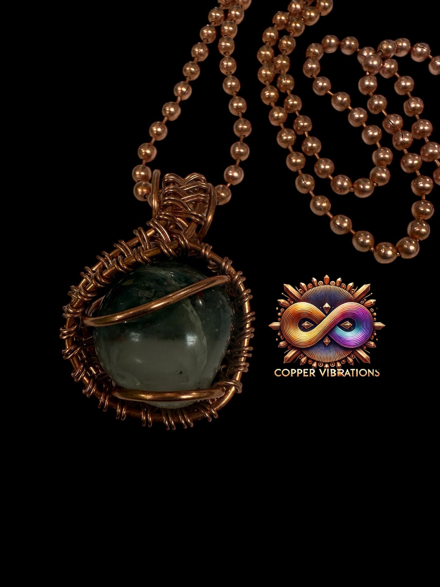 Bloodstone 24” Copper Necklace