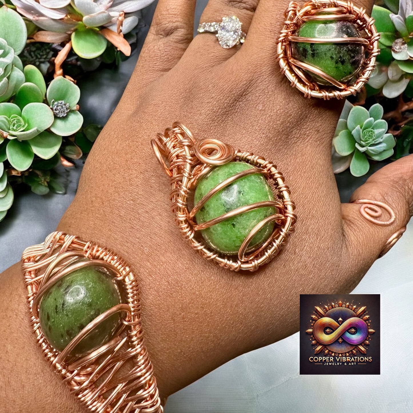 Anyolite aka Ruby Zoisite 3pc Set