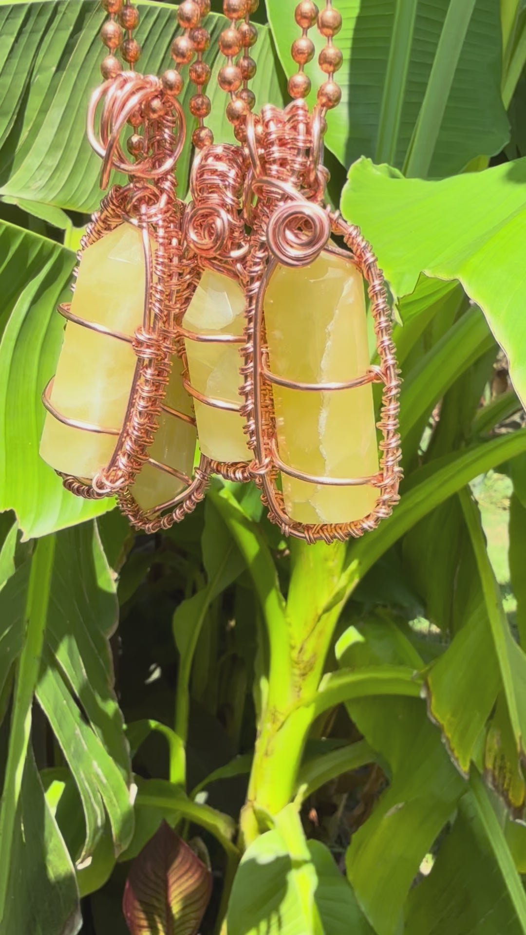 Lemon Calcite 24” Copper Necklace