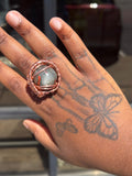 Chunky Bloodstone Copper Ring