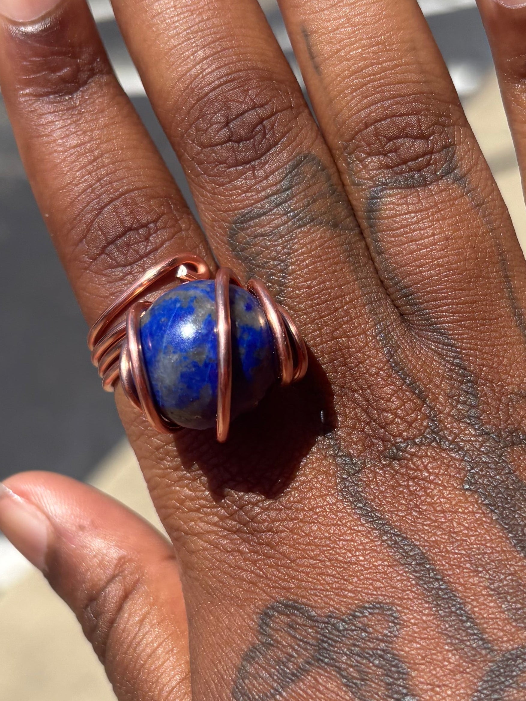 Lapis Lazuli Sphere Rings