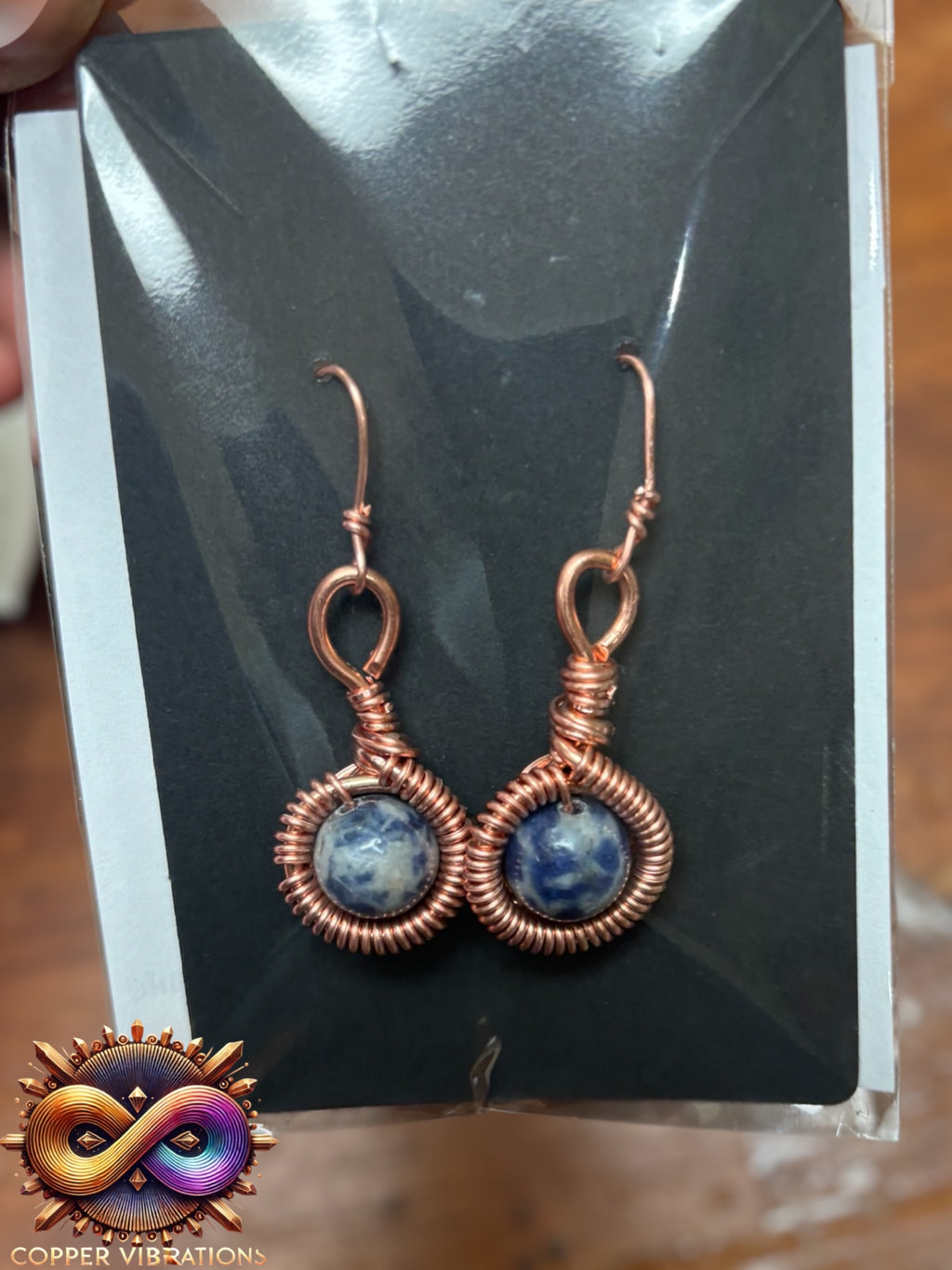 Sodalite CQ Copper Earrings