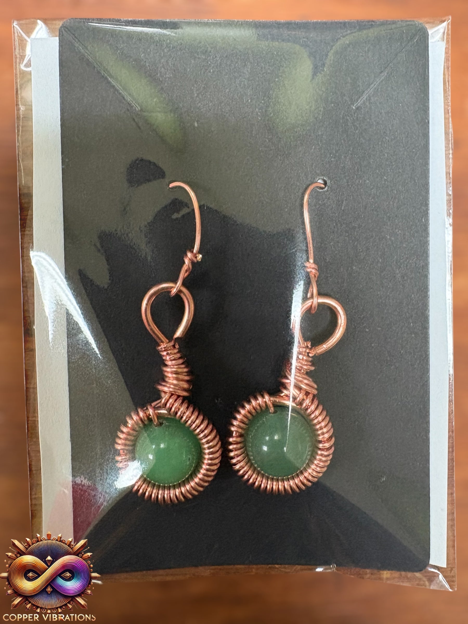 Green Aventurine CQ Copper Earrings