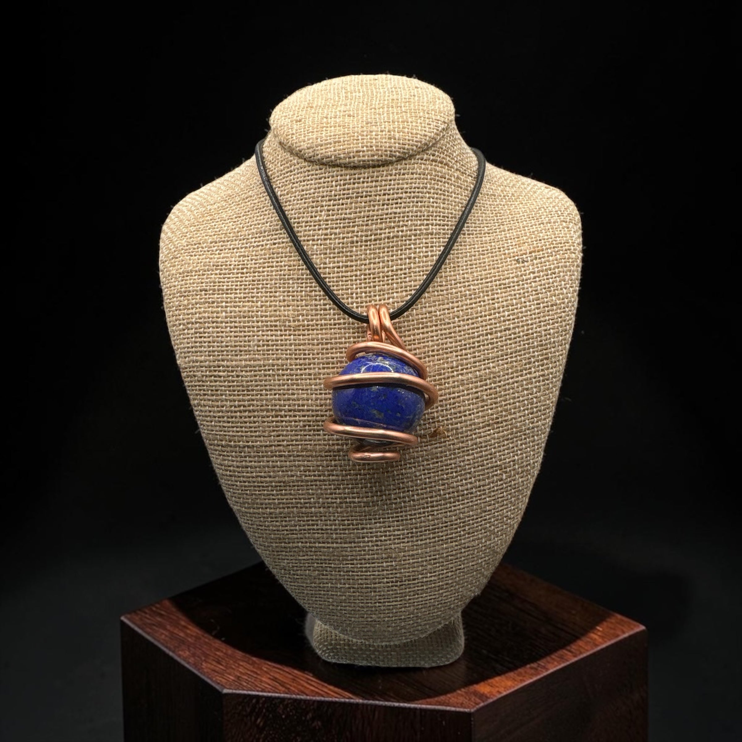 Thick Gauge Copper Wrappped Gemstone Sphere Necklaces