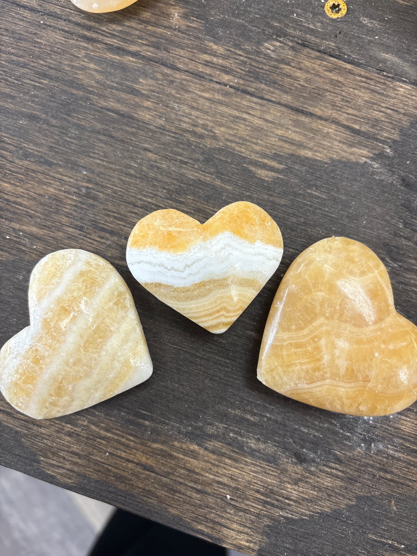 Orange Calcite Heart