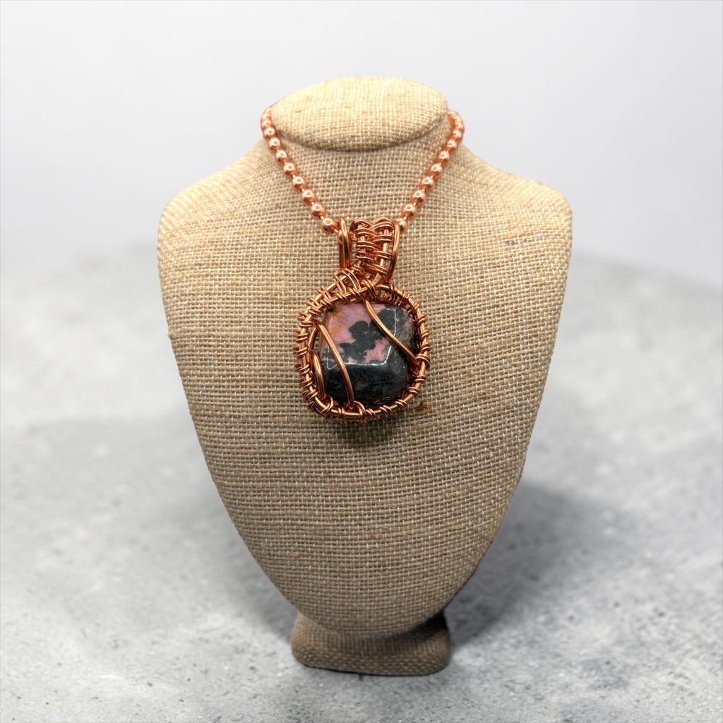 Rhodonite 24” Copper Necklace