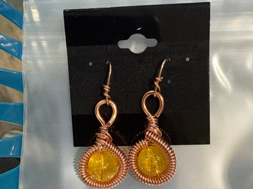 Citrine CQ Copper Earrings
