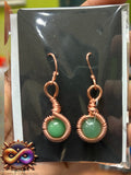 Green Aventurine CQ Copper Earrings
