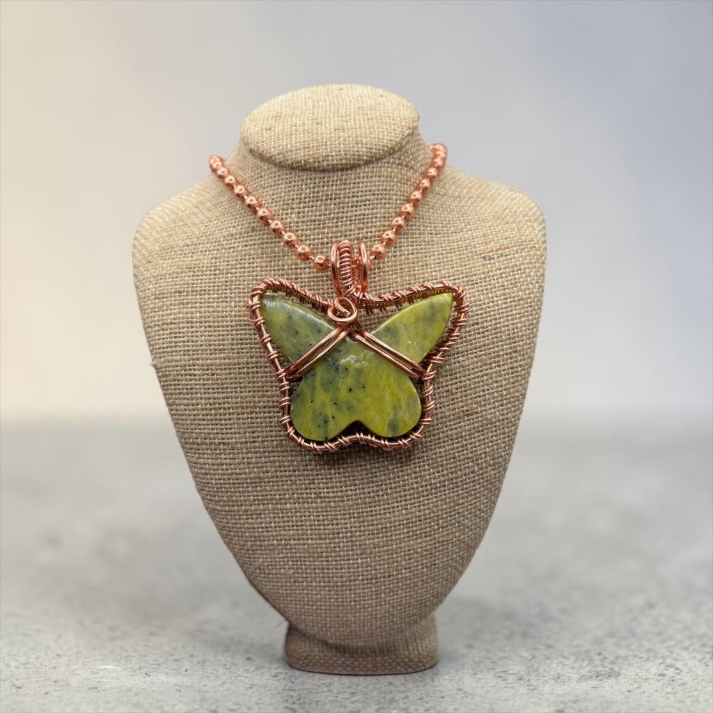 Gemstone Butterfly 24” Copper Necklaces