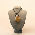 Raw Citrine Necklace (Black String)