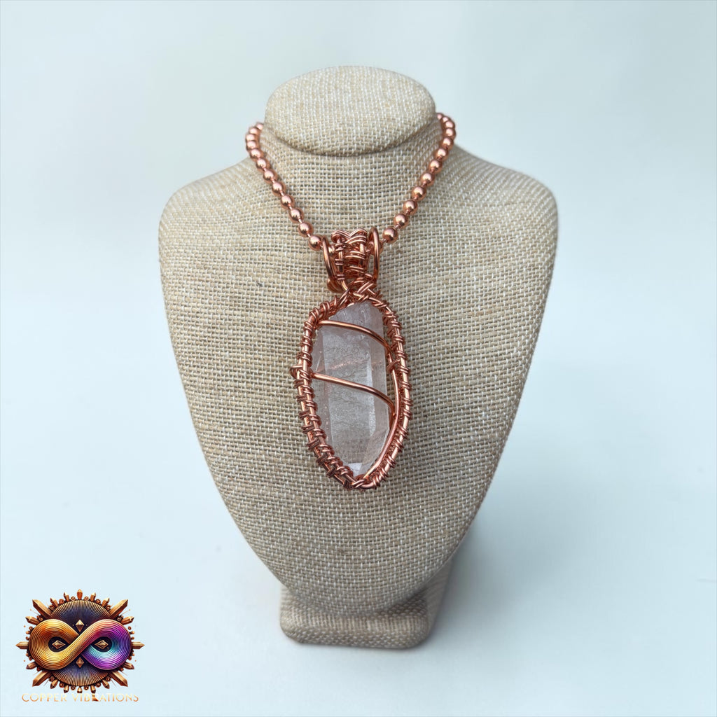 RawClear Quartz Creativity Weave 24” Copper Necklace