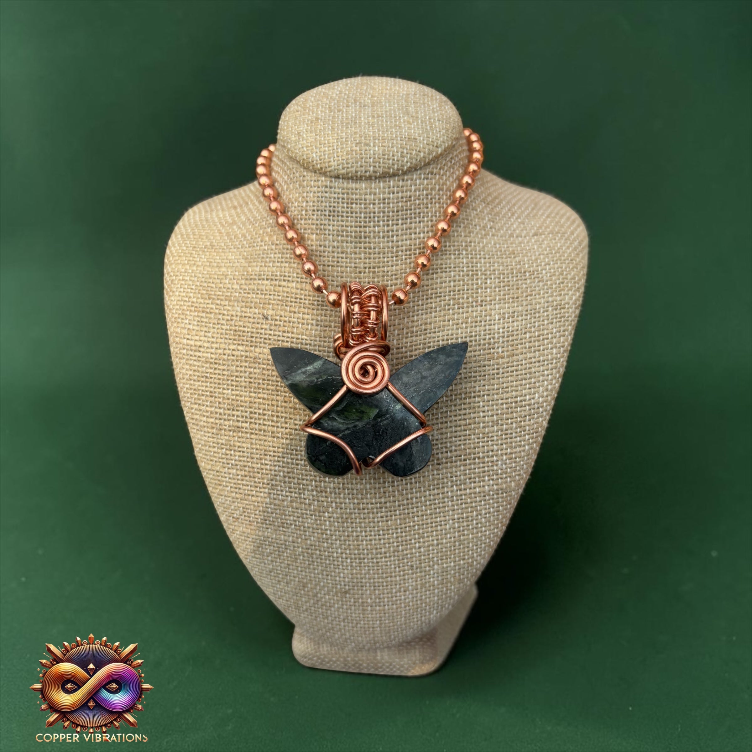 Gemstone Butterfly 24” Copper Necklaces