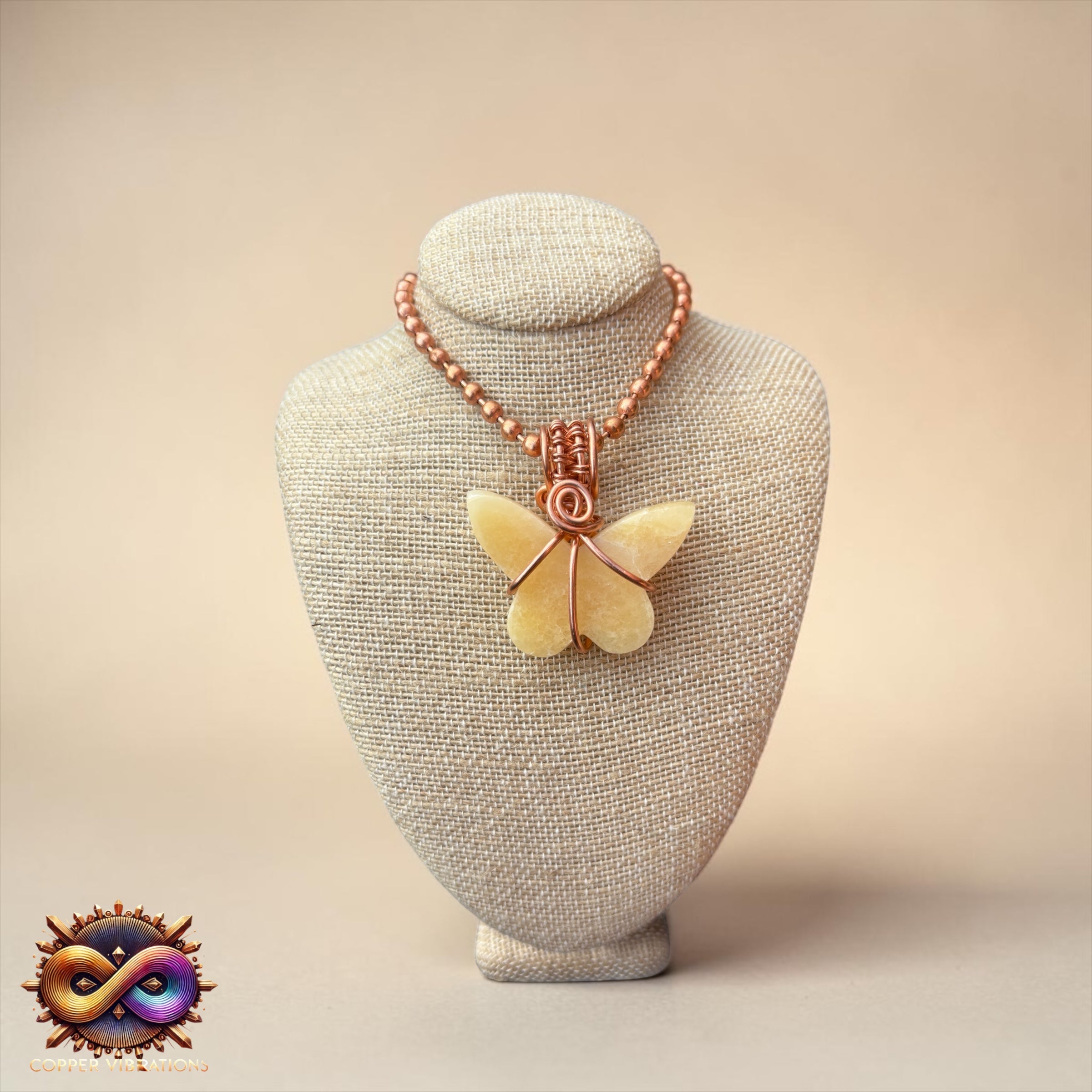 Gemstone Butterfly 24” Copper Necklaces