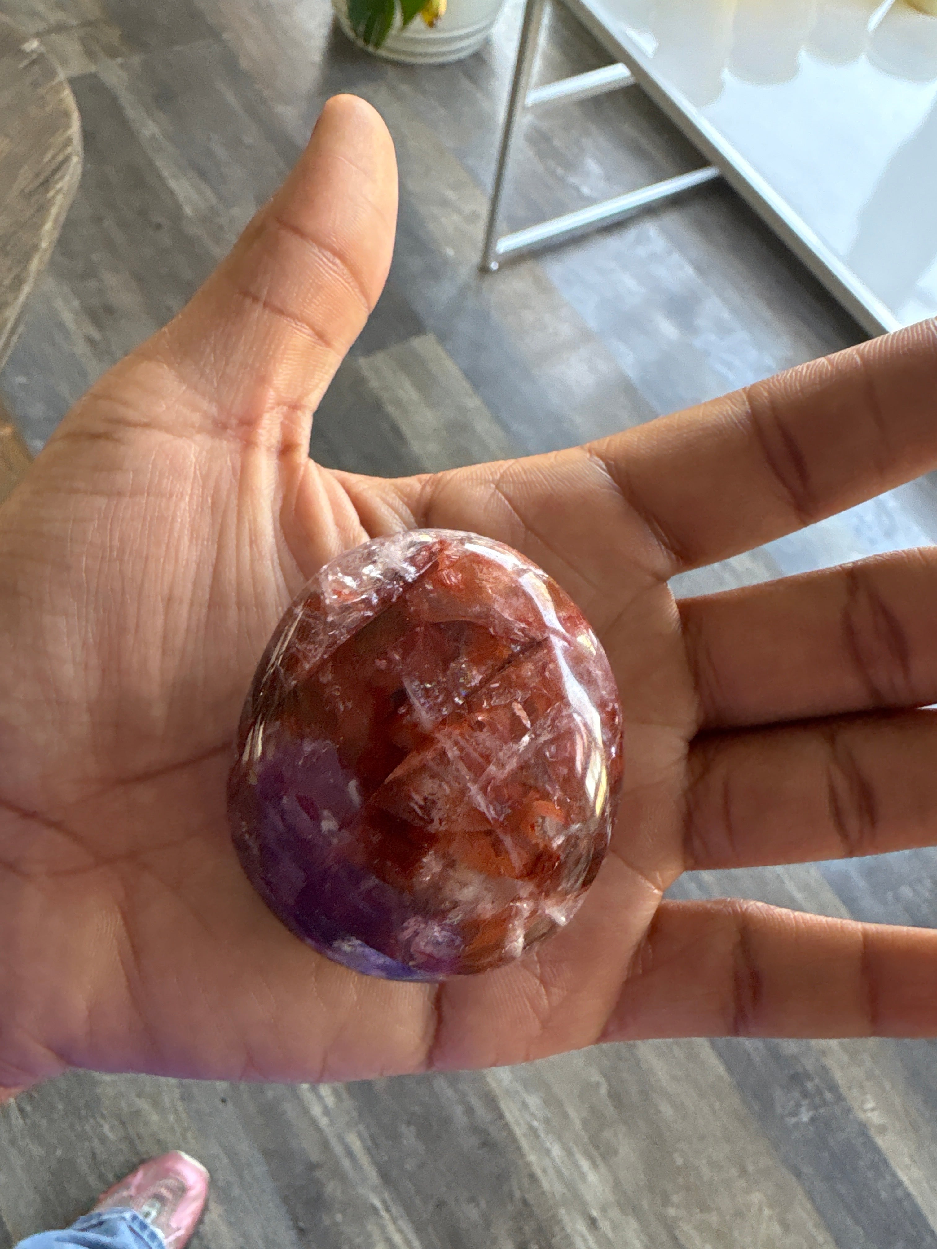 Fire Quartz Palm stone