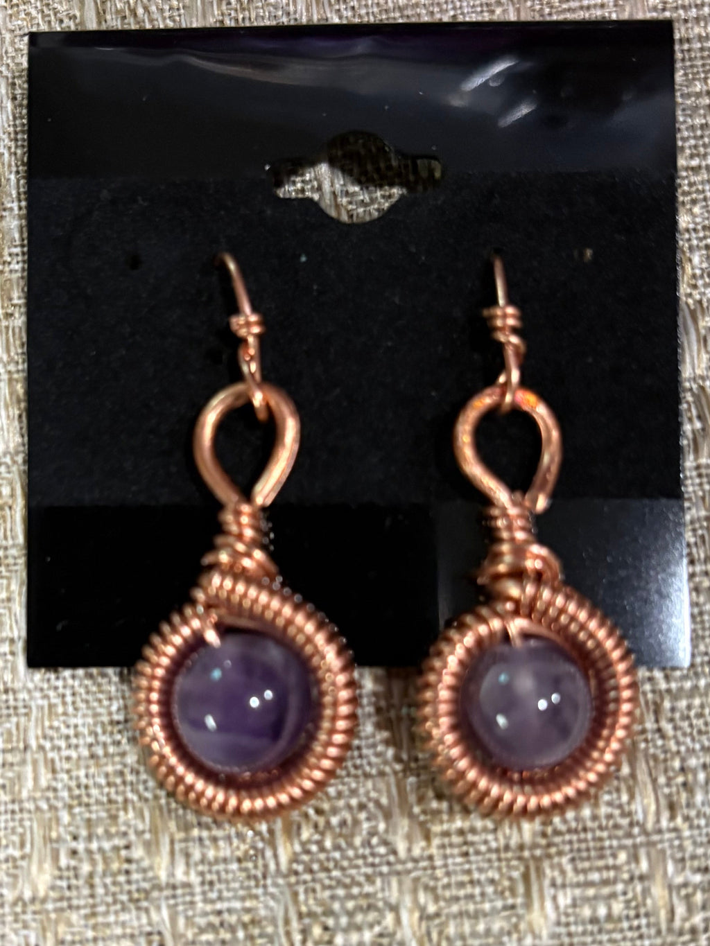 Amethyst CQ Copper Earrings