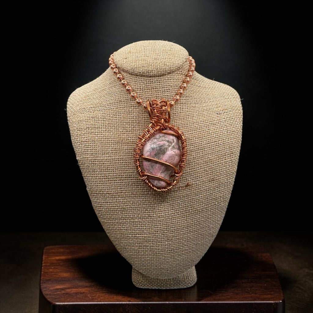 Rhodonite 24” Copper Necklace