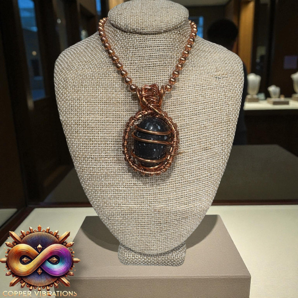 Snowflake Obsidian Creativity Weave 24” Copper Necklace