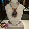 Snowflake Obsidian 24” Copper Necklace