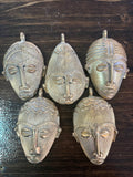 Brass African Mask Pendants