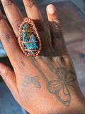 Chunky Raw Chalcopyrite Copper Ring