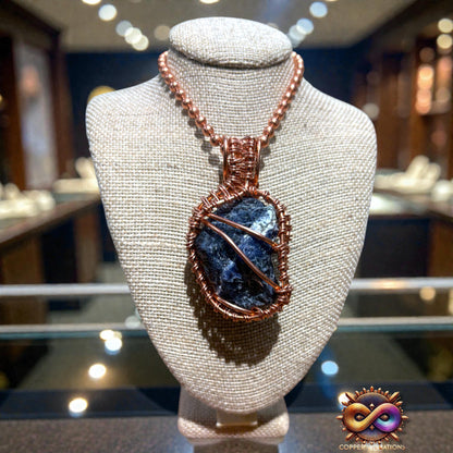 Raw Sodalite 24” Copper Necklace