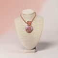Pink Banded Onyx Heart 24” Copper Necklace
