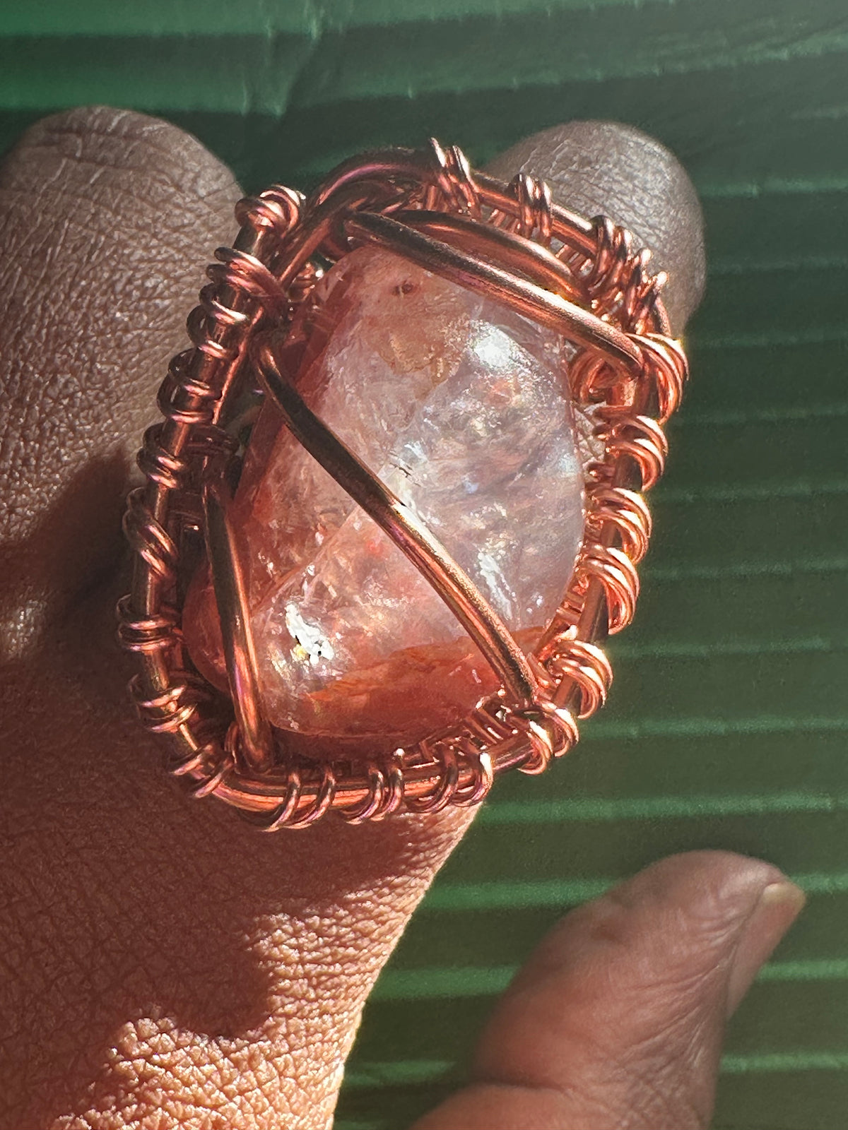 Gemstone Creativity Weave Copper Rings