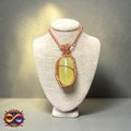 Lemon Calcite Capsule  24” Copper Necklace