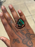 Raw Malachite Copper Ring