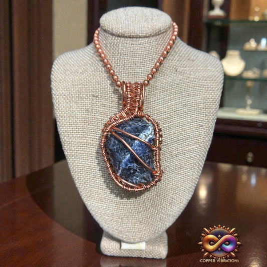 Raw Sodalite 24” Copper Necklace