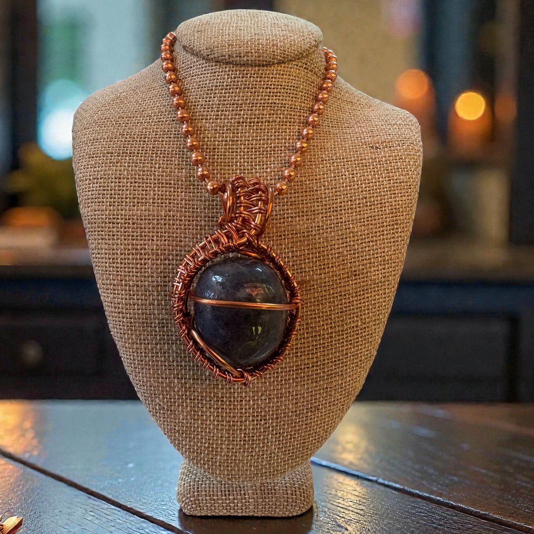 Iolite 24” Copper Necklace