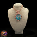 Tumbled Aqua Aura Quartz 24” Copper Necklace